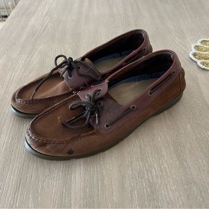 Sperry Top-Sider Casual Boat Shoes Dark Brown Suede/ Leather 2 Eye Mens Size 13